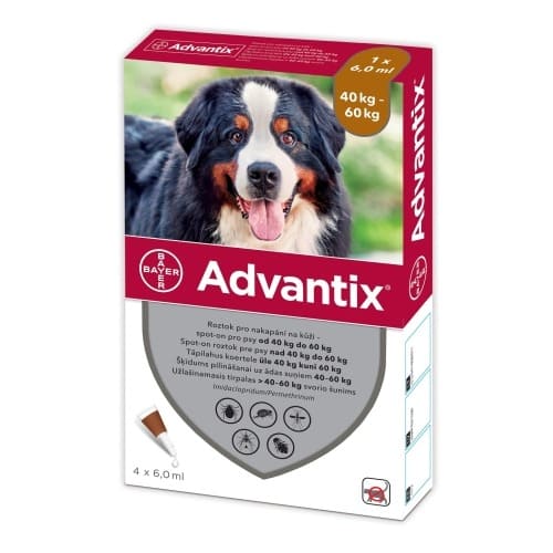 Advantix pretblusu pilieni suņiem 40–60 kg 600/3000 mg N4